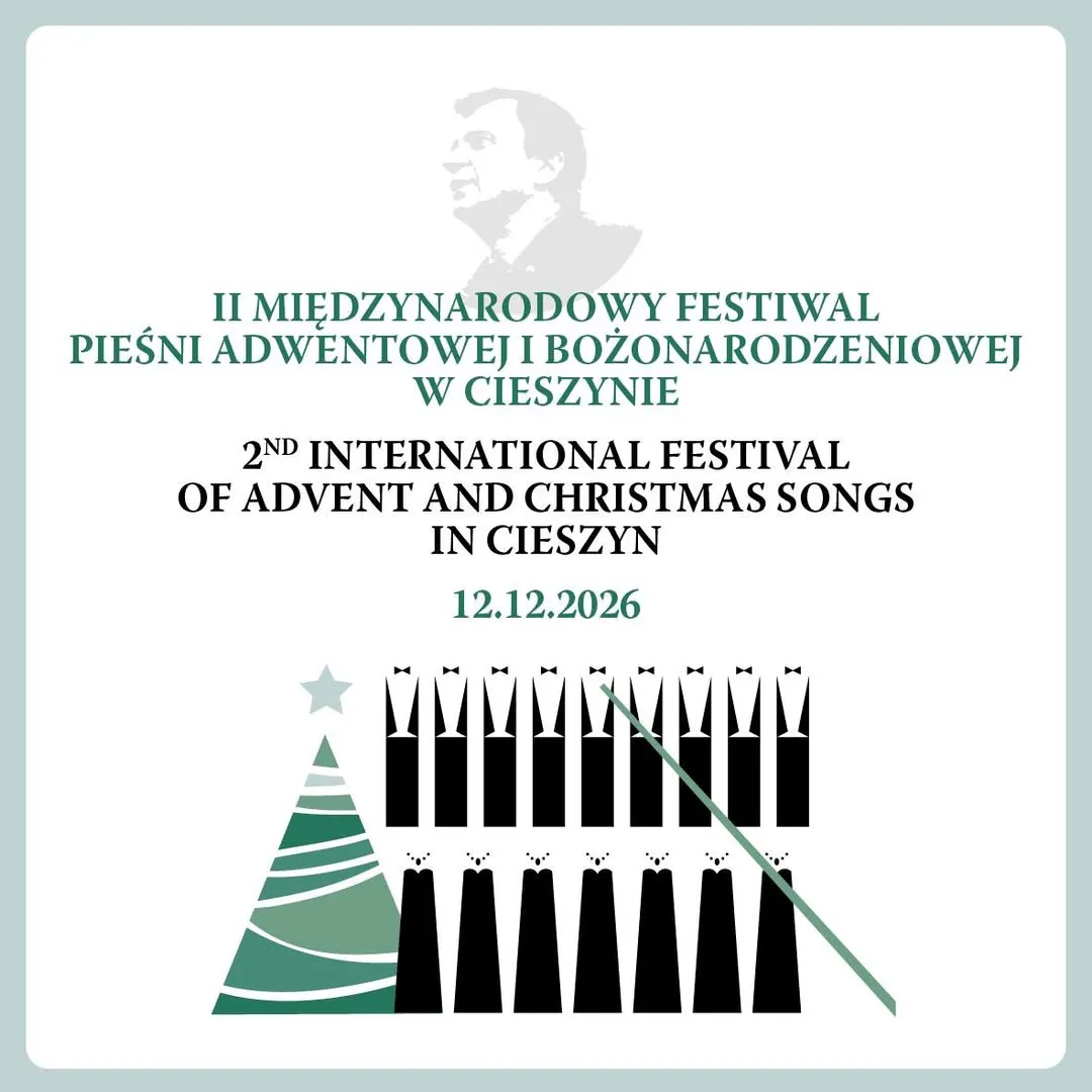 Plakat Festiwalu Pieśni Adwentowej i Bożonarodzeniowej w Cieszynie